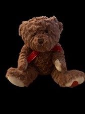 Walgreens Light Brown Teddy Bear Red Bow  Heart on Foot 13" Stuffed Animal