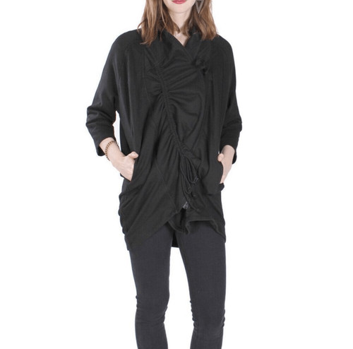 Prairie Underground moth asymmetrical organic wrap M coat