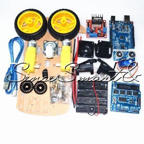 Smart Car Tracking Motor Smart Robot Car Chassis Kit 2WD Ultrasonic MCU