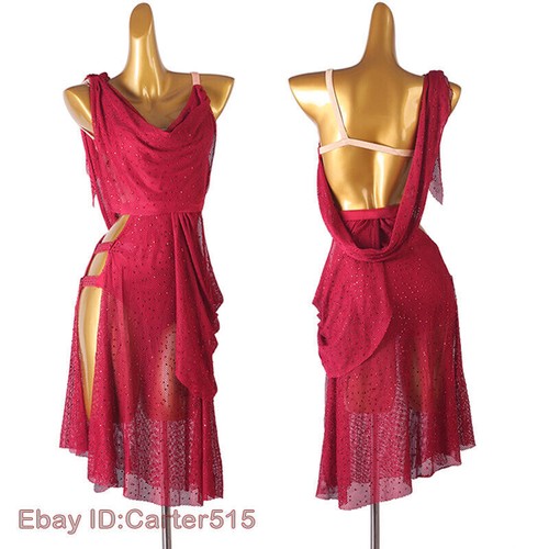 Rumba Latina Samba Cha Cha Estrás Vestido de Salón Baile Espectáculo de Danza Actuación - Imagen 8 de 8