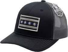 Chicago Flag Blue Line Snapback Trucker Mesh Hat Grey/Black