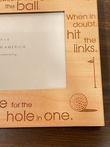 LaserCraft Natural Wood Golf Themed 4” x 6” Photo Frame, Excellent - 第 8/12 張圖片