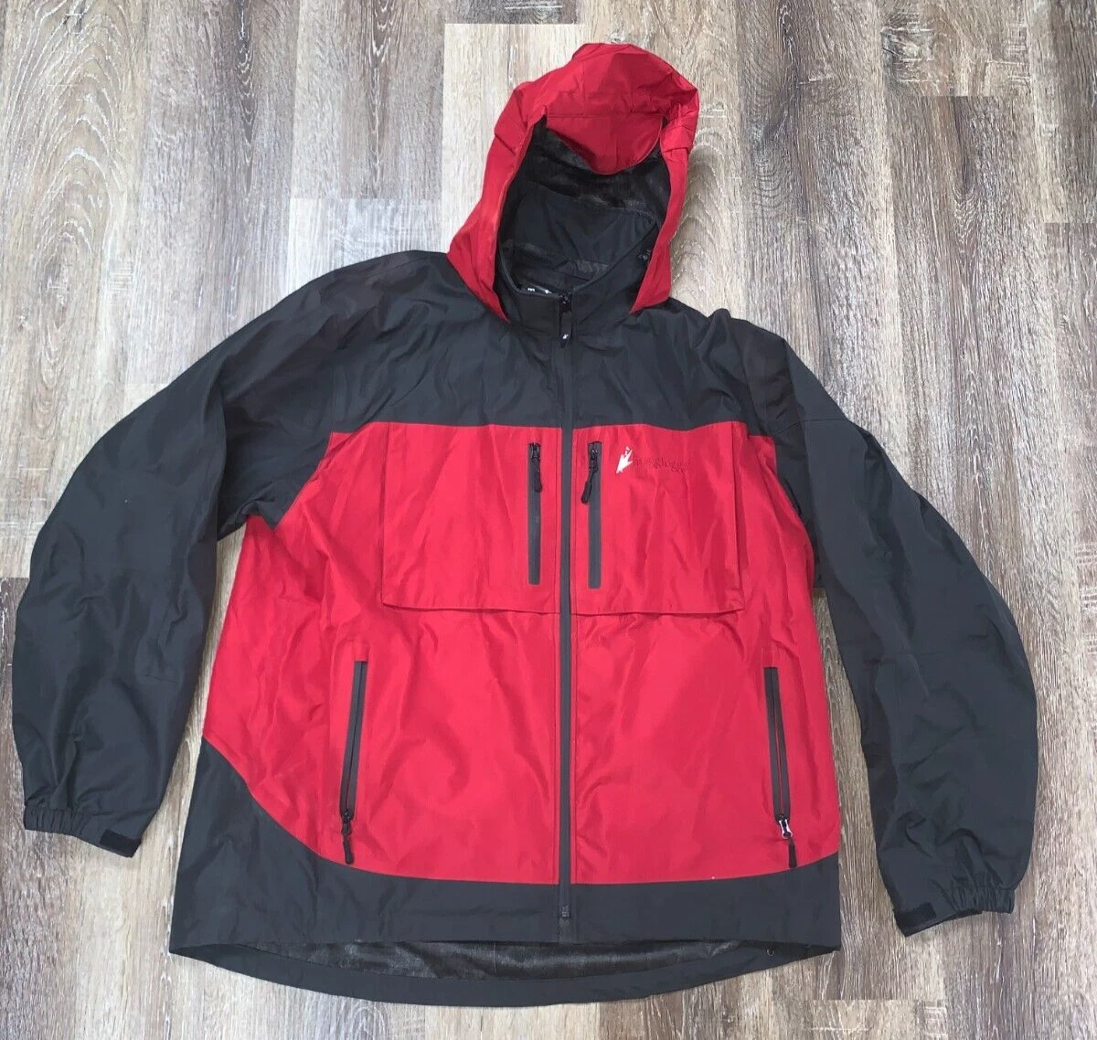 Toadz Frogg Toggs Men 2XL XX-Large XXL Red Hooded Rain Anura Zip Fishing Jacket