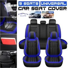 5Seats Universal Full Set Car Seat Covers Cushions Front Rear Cushion PU Leather