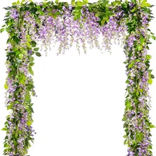 5pack Wisteria Garland Flower Garland Artificial Flowers Wisteria Vines Fake ...