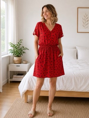 Promod leichtes Sommerkleid, Rot, Gr M, wie neu