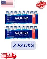 (2 Pack)  Aquafina Purified Drinking Water 16.9 fl oz, 32 Bottles, FREE SHIPPING