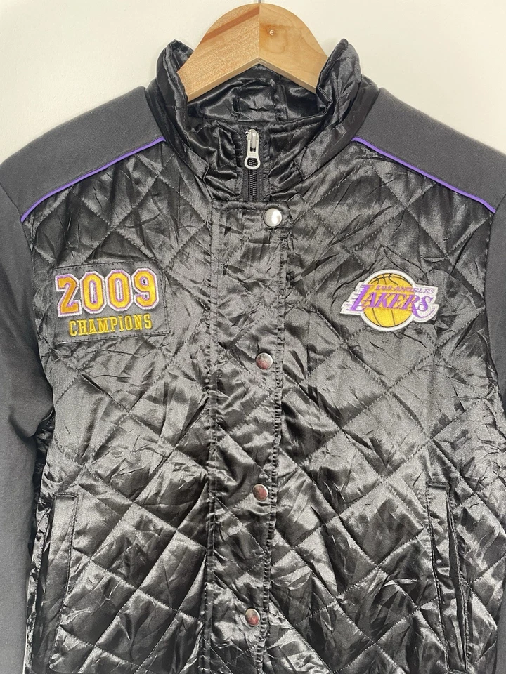 Women’s LA Lakers Jacket Black Quilted Medium | NBA Champions 2009 | Black - Image 2 of 4
