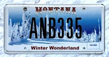 Montana -  Winter Wonderland License Plate - Nice Condition