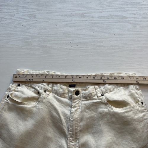 Polo Ralph Lauren Vintage Linen 5 Pocket Pants Mens 38x32 Cream Classic Fit - Picture 10 of 20