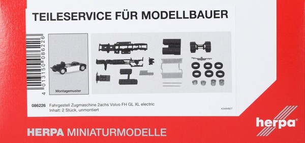 Herpa Teileservice 1:87 Fahrgestell Zugmaschine 2Achs Volvo Fh Gl Xl H0 086226-image