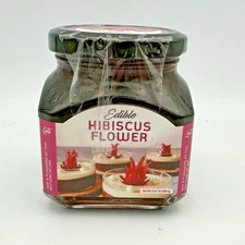 Edible Hibiscus Flowers in Syrup | Dessert Topping , 100% Natural Best By 12/26