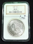 1887 MORGAN DOLLAR NGC MS 65