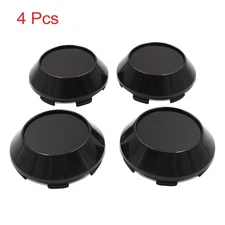 4 Pcs 68mm Dia 6 Clips Car Wheel Tyre Center Hub Caps Covers Protector Black