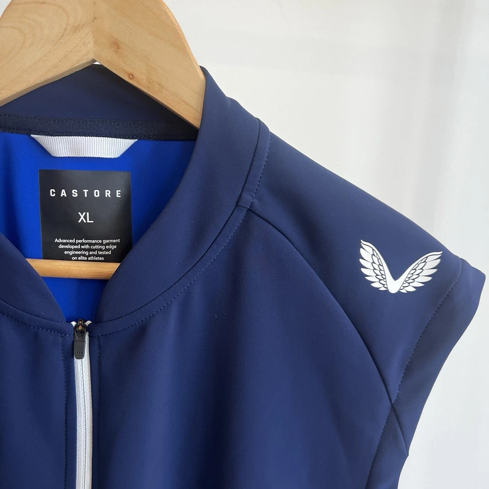 Chaleco Castore Híbrido Ligero Cremallera Completa Chaleco Azul Marino Performance Chaqueta XL Foto 3 de 4