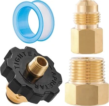 Soft Nose POL Propane Gas Tank Adapter, 3/8 Male Flare, 1/2 Male NPT,50lb Tank