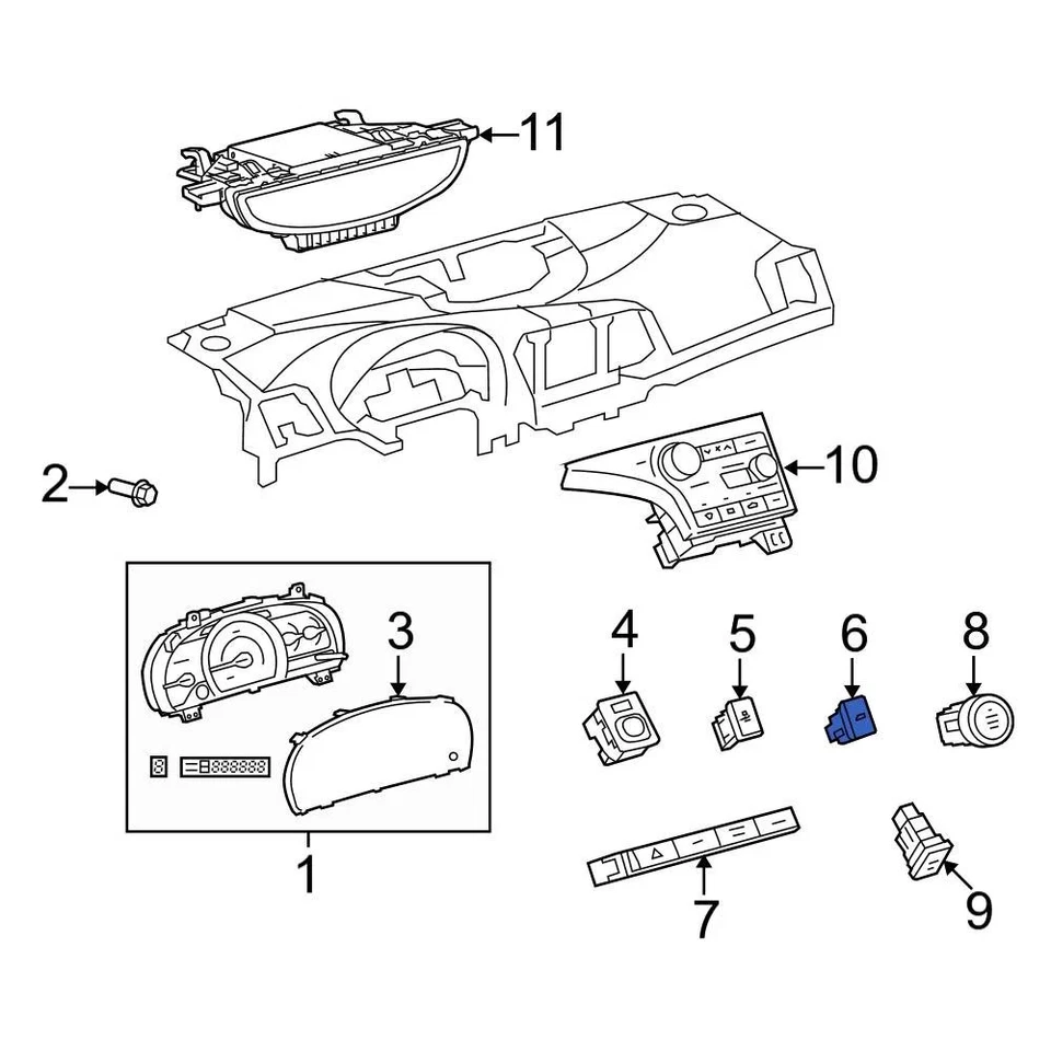 For Toyota Highlander 2010-2013 Toyota 849300T011 Back Glass Release Switch Foto 3 de 3