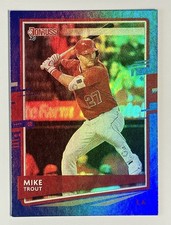 MIKE TROUT - 2020 PANINI DONRUSS - #129 - BLUE HOLO PARALLEL