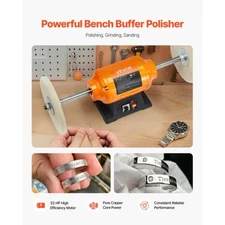 VEVOR 1/2HP Bench Buffer Polisher, 8-inch Bench Polishing Buffing Machine, 1725R