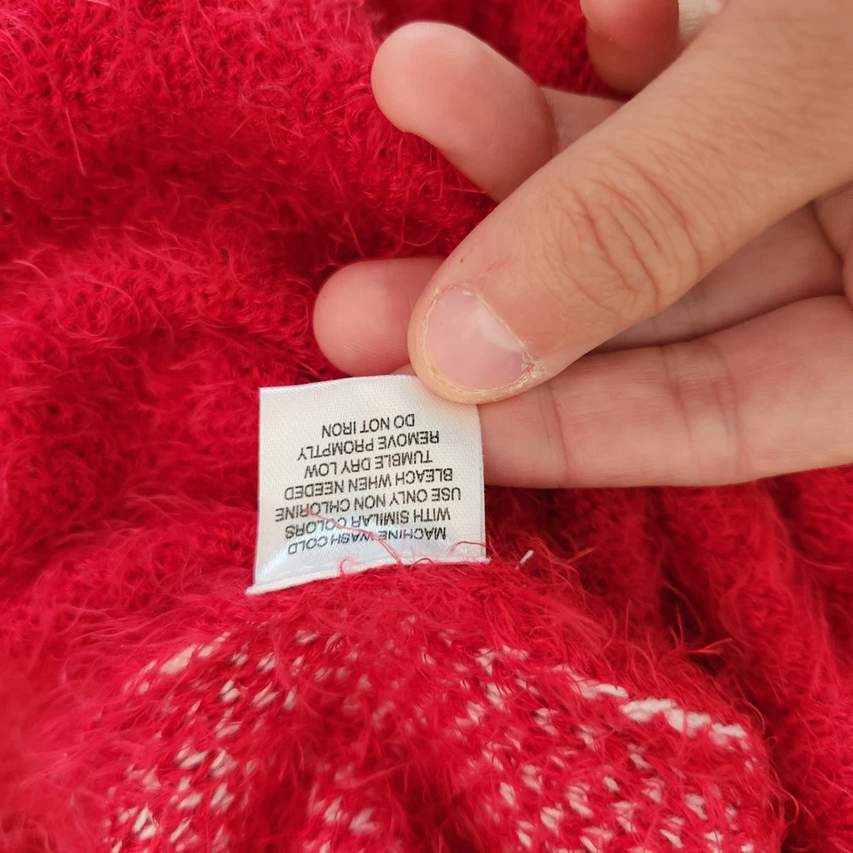 Suéter de Navidad French Laundry Para Mujer Grande Difuso Feo Reno Rojo Pullover Foto 2 de 4