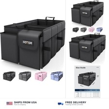 HOTOR Trunk Organizer - Foldable Car Organizer for SUVs Sedans Storage