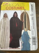 McCalls 5957 Cape with Hood Costume Adult size S-XL Sewing Pattern