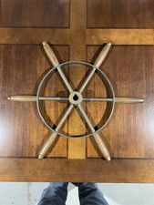 Teak Wood And Brass Ships Steering Wheel 18 Inch