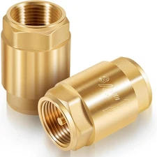 20403LF One Way Brass In-Line Check Valve, 3/4-Inch IPS, 3/4-Inch (FIP) Threaded