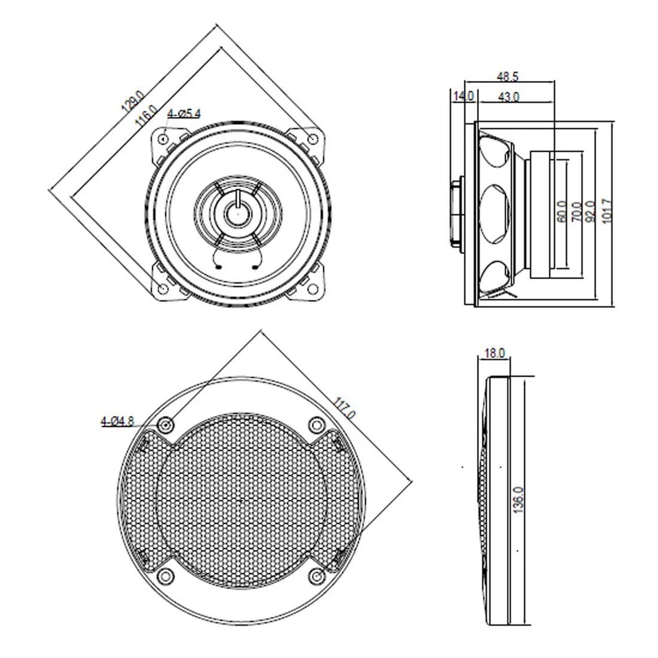 Blaupunkt ICx 402 10 cm 2-Wege-Lautsprecher 180 Watt RMS: 25 Watt - Bild 2 von 2
