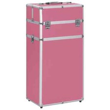 Make-up Trolley Aluminium Pink vidaXL