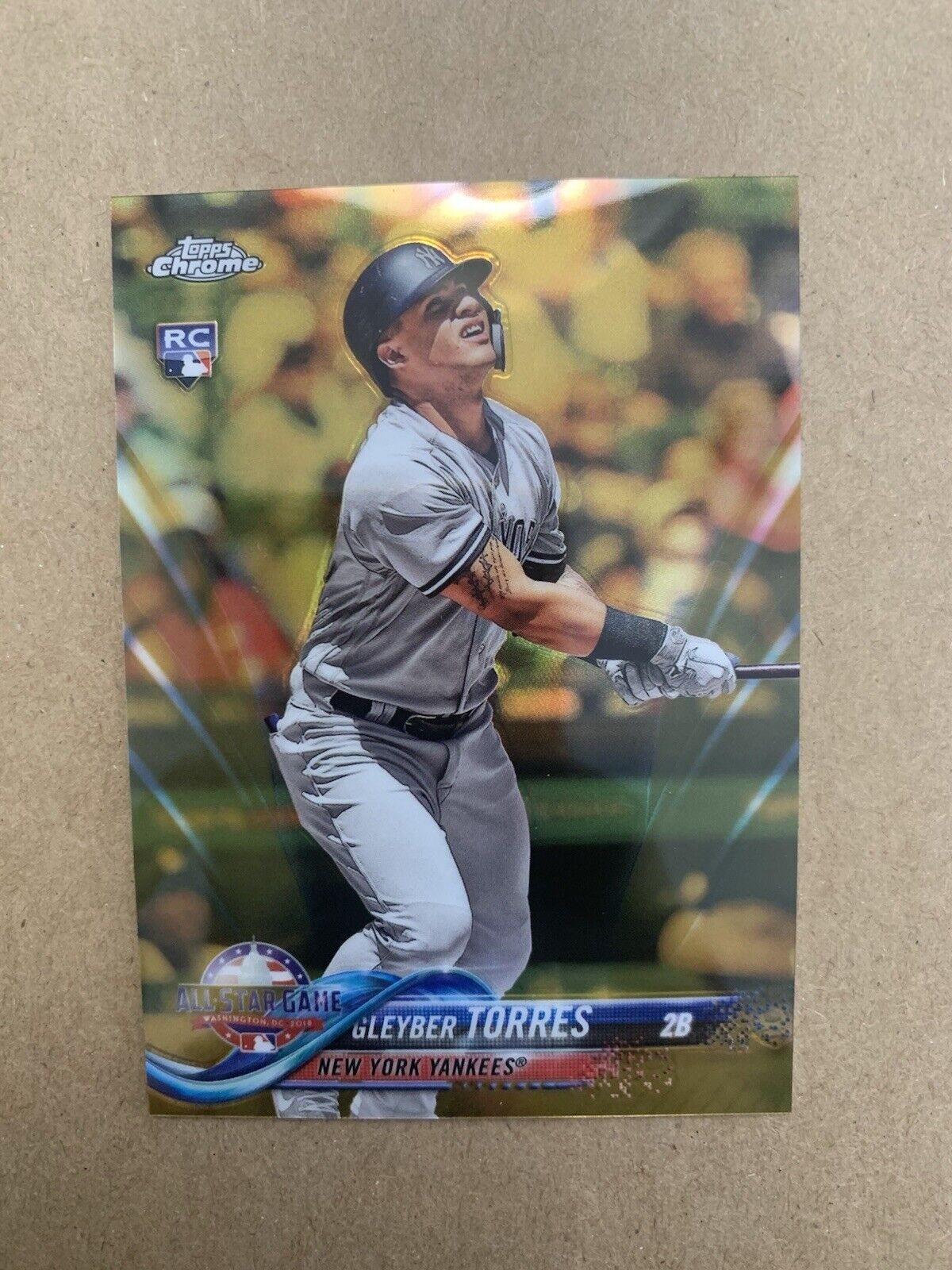 GLEYBER  TORRES 2018 TOPPS CHROME GOLD REFRACTOR HMT80 /50 🔥 ROOKIE RC 🔥 SHARP
