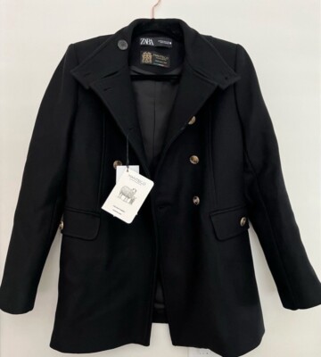 ZARA MANTECO ダブルチェスターコート ブラック　日本サイズM相当 高価Fashion - ZARA MANTECO ダブルチェスターコート ブラック