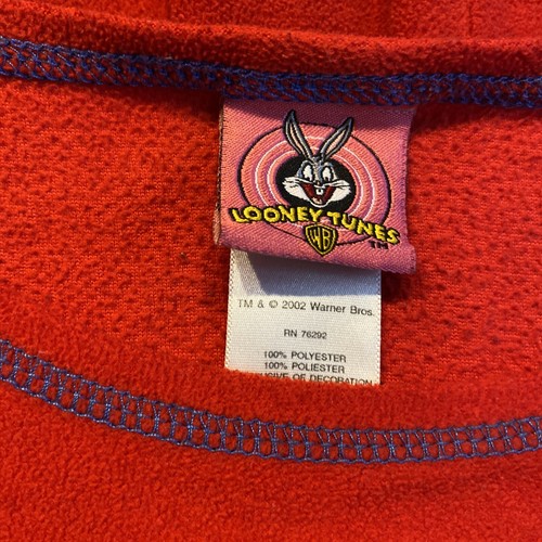 Vintage Looney Tunes Taz Pajamas Tasmanian Devil PJs Red Womens Large 2 Pc EUC - Picture 4 of 12