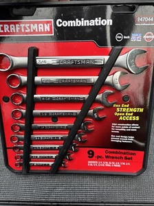Sears Craftsman USA Numéros 9pc Ensemble de clés combinées SAE 47044 1/4.-3/4