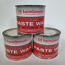 Lot 3 Lundmark 1 Lb. Clear Paste Floor Wax LUN-3206-002 Anti-Slip Easy Polishing