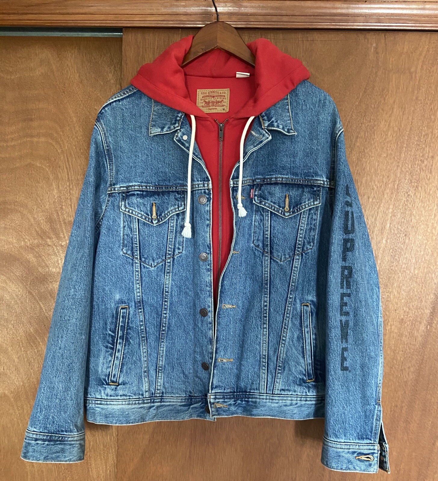 supreme reversed shearling hooded jacket