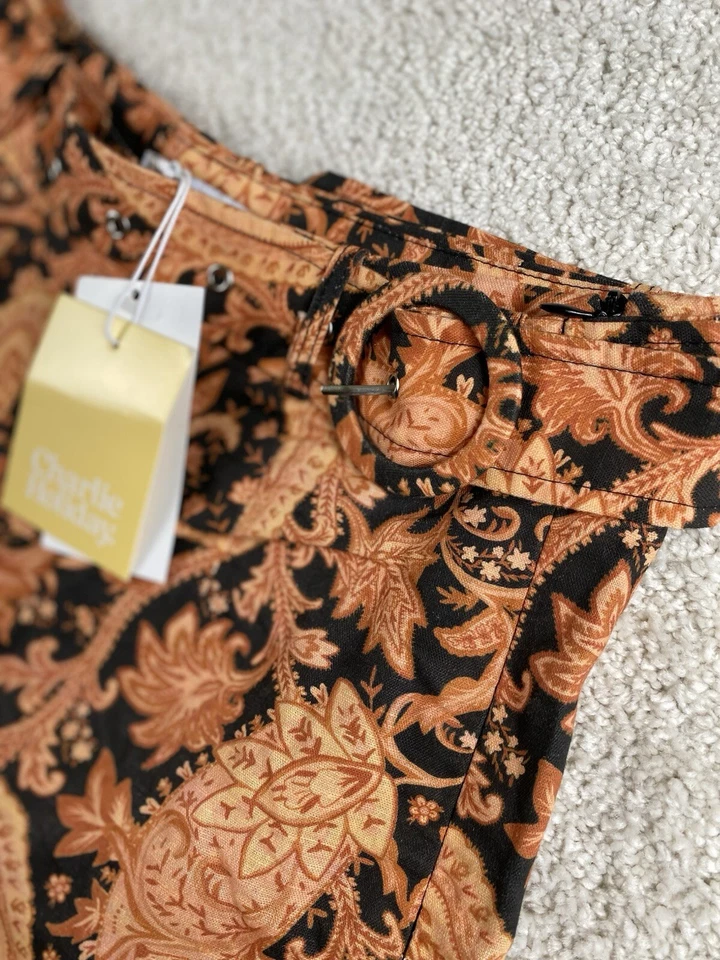 Pantalones Cortos Charlie Holiday Anthropologie Kelly Para Mujer 4 Estampado Cachemira Quemada $89 Nuevos Foto 2 de 4