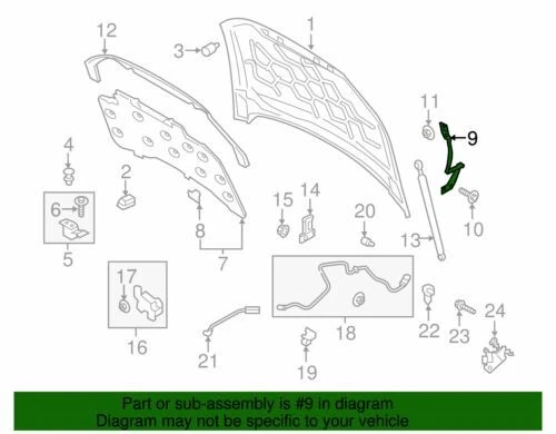 Ford Lincoln MKZ 2013-2019 etiqueta negra híbrido sedán bisagra Dp5Z-16797-A fabricante de equipos originales nuevo Foto 2 de 4