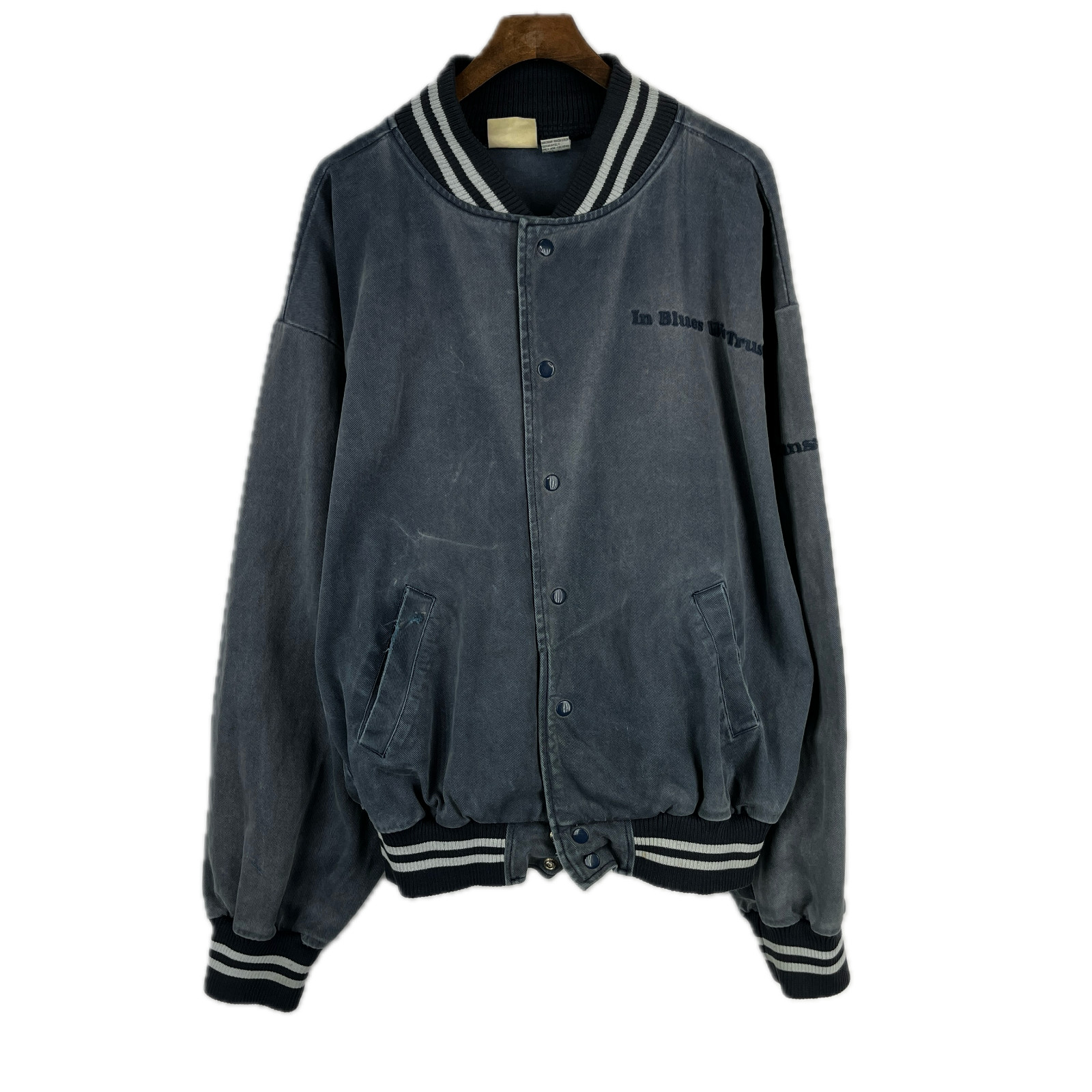 Vintage House of Blues Denim Varsity Bomber Jacket Si… Gem