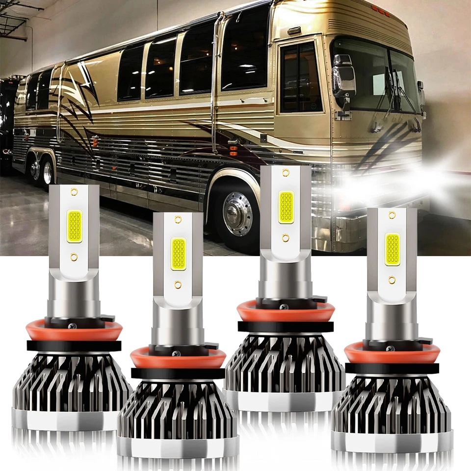 Para Prevost Shell 2015-2019 4x Bombillas LED de haz alto bajo 100W 10000LM Foto 2 de 4