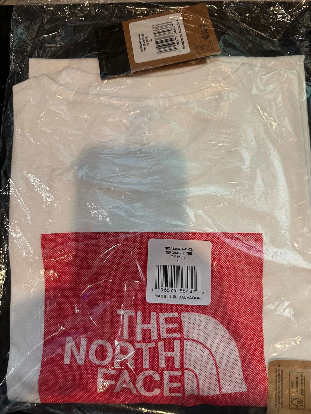 Tee shirt manches courtes Supreme The North Face blanc/rouge taille XLarge neuf
