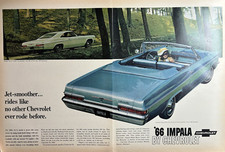 1966 Chevrolet Impala Convertible Automobile Turbo Jet V-8 Vintage Print Ad