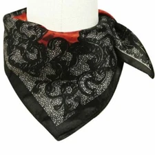 Wrapables 100% Silk Neckerchief Square Scarf, Lace and Roses
