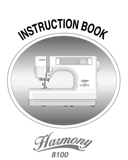 Janome Harmony 8100 Sewing Machine Instruction Manual eBay