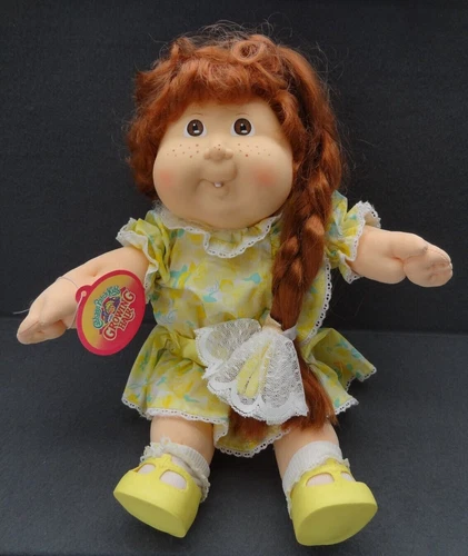 NEW Cabbage Patch Kids Growing Hair VTG Doll Dress 1987 1988 Freckles Coleco