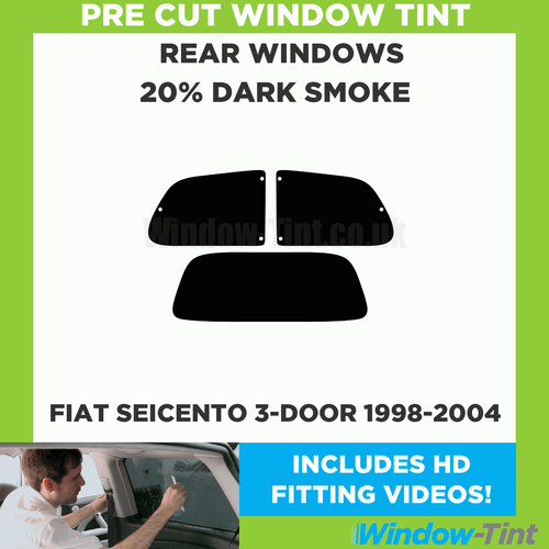 For Fiat Seicento 3-door 1998-04 Pre Cut Window Tint Kit 20% Dark Rear Car Film - Picture 2 of 10