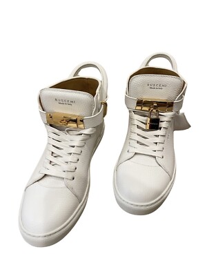 Buscemi Men Sneakers, High Cut Leather, 42, Authentic Designer Shoes