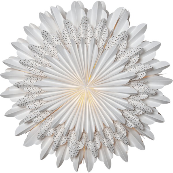 Star Snow Papier HäNge Deko Stern Weiß Mit Goldenen Punkten Ø 50Cm-image