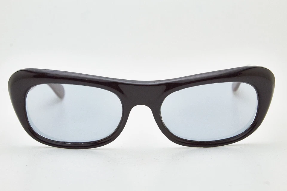 Gafas de sol gruesas vintage años 70 ojo de gato negro G2430 01 01000s lentes sin espejo Foto 4 de 4