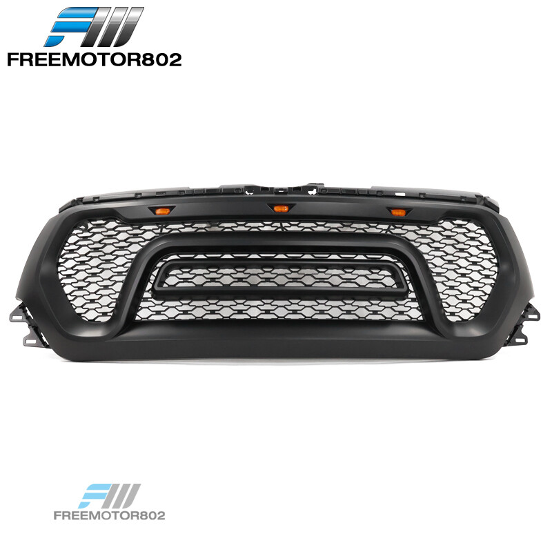 Black ABS Plastic Front Grille For 2013-2017 RAM 1500 Rebel Style - Easy Install Upgrade - View #8